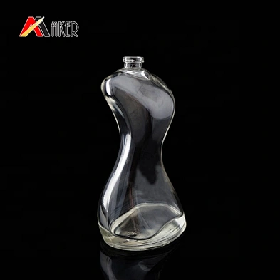 Wholesale clear color women shaped empty 100 ml glass perfume spray bottle