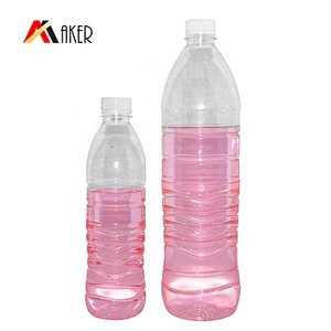Wholesale 500ml 1000ml PET Plastic beverage disposable Mineral water bottle with white plastic tamper proof screw cap