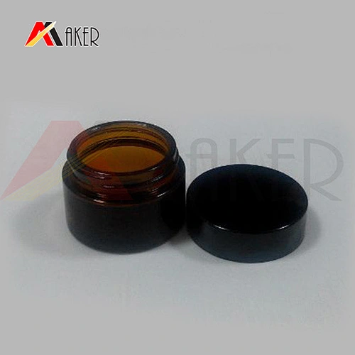 Factory supply high quality 30ml amber glass jar with lid for cosmetic