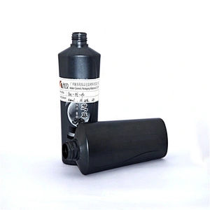 Wholesale 400ml empty black PE plastic shampoo bottle packaging with press pump