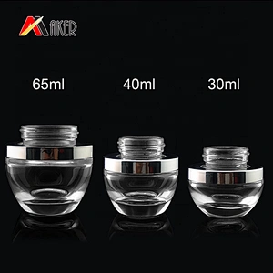 China factory custom 20ml 30ml 50ml clear round shape  face cream glass jar with screw top lid