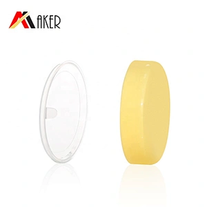 Guangzhou wholesale empty 50g yellow PP plastic cosmetic face cream hand cream jar with plastic screw lid and clear inner cap