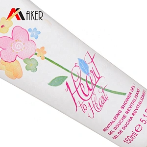China Supplier 150ml offset printing shower gel matte white cosmetic plastic tube with flip top lid