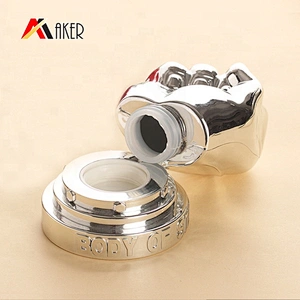 Wholesale Silver Color Special shape Portable Protein Powder Bottle with Screw Cap