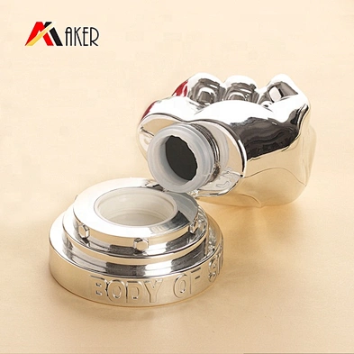 Wholesale Silver Color Special shape Portable Protein Powder Bottle with Screw Cap