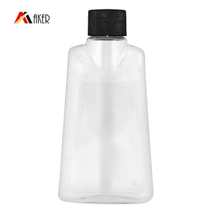 Empty PET plastic bottle for mouthwash packaging with screw cap