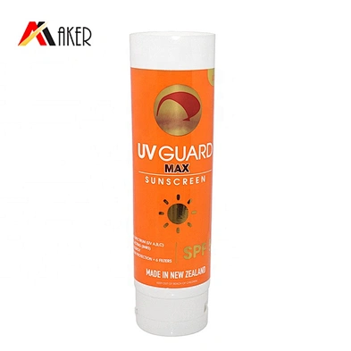 Round 200ml LDPE plastic cosmetic sunscreen cream packaging tube with flip top cap
