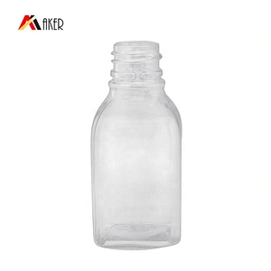 Square Shape 50ml Empty Clear Pet Plastic Face Toner Bottle with Plastic Flip Top Cap