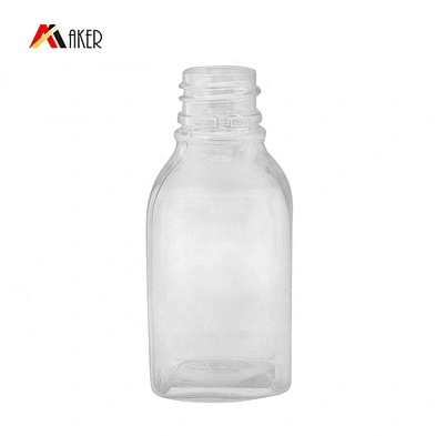 Square Shape 50ml Empty Clear Pet Plastic Face Toner Bottle with Plastic Flip Top Cap