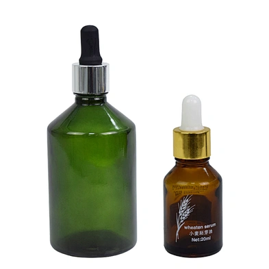 wholesale amber green 20ml 100ml 3oz glass packaging dropper bottle essential oil oblique shoulder bottle