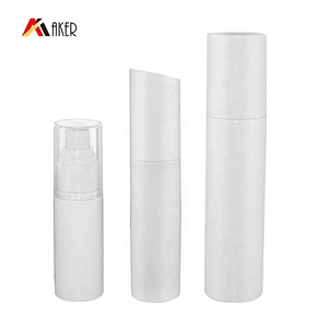 Hot sale 50ml white body mist PET plastic perfume spray bottle packaging with plastic mist sprayer or cream pump