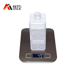 2020 new arrivals square clear 500ml PET plastic cosmetic shower gel body wash bottle with lotion pump
