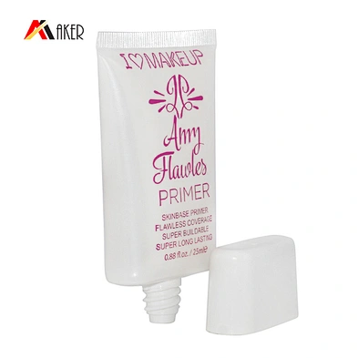 Custom 40ml Pearl White Effect Super Flat Full Plastic Empty Hand Cream Lotion Cosmetic Packaging Tubes with Screw Cap
