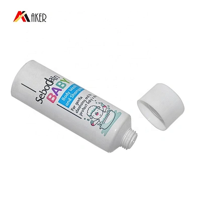New design 30ml white LDPE plastic cosmetic shampoo tube packaging with white plastic double wall screw cap