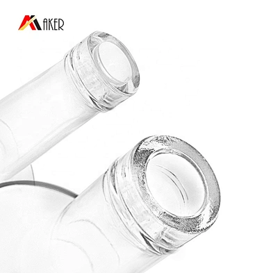 550ml 750ml clear glass round cylinder vodka glass bottle with cork stopper