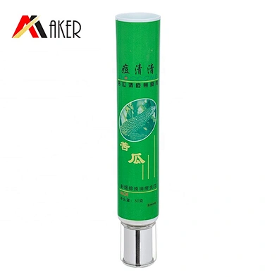 Wholesale price green LDPE plastic 30ml empty eye cream soft tube with acrylic screw cap