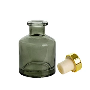 55ml Wholesale High Quality Custom Modern Clear Empty Aromatherapy Bottle Round Luxury Reed Diffuser Glass Bottle