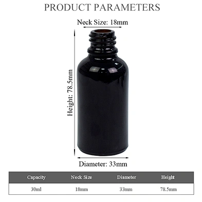 factory wholesale essential oil glass bottle personal care serum oil packaging 30ml glass black dropper bottle