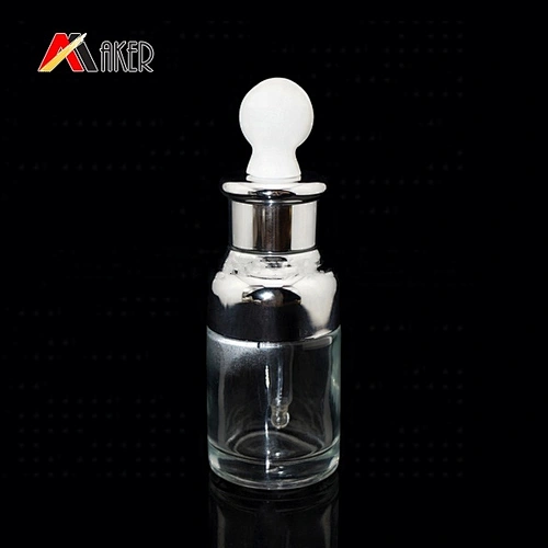 Empty clear round 30 ml glass essential oil dropper lotion bottle with dropper for sale