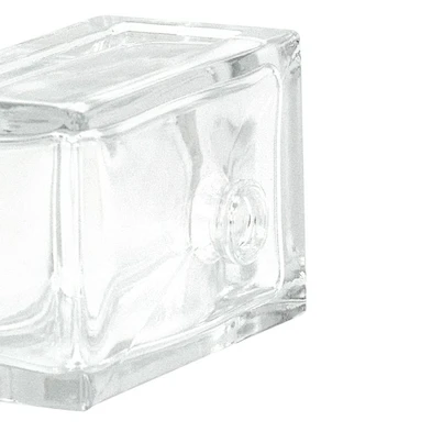 Manufacturer of customized luxury square perfume bottle with color aluminium mist sprayer for perfume