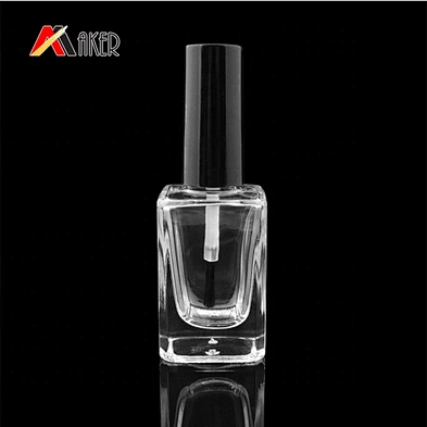 10ml empty square shaped clear nail polish glass bottle with brush cap