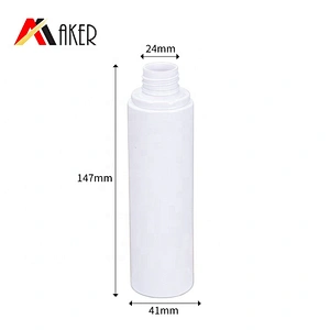 Factory in stock wholesale price round shape PET plastic cosmetic 150ml empty spray white bottle