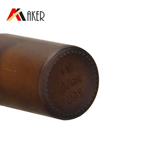 Custom 20ml frosted amber glass essential oil dropper bottle with silk screen printing
