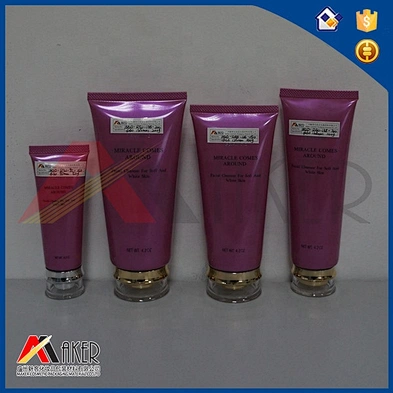 Custom made empty pink 120ml LDPE cosmetic packaging tube for skin care cream