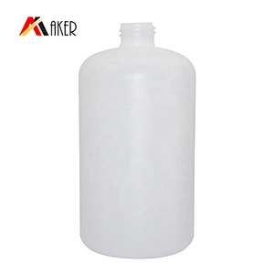 Factory price white Boston round 500ml PE plastic shampoo bottle with aluminum covered lotion pump