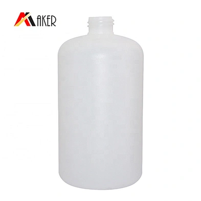 Factory price white Boston round 500ml PE plastic shampoo bottle with aluminum covered lotion pump
