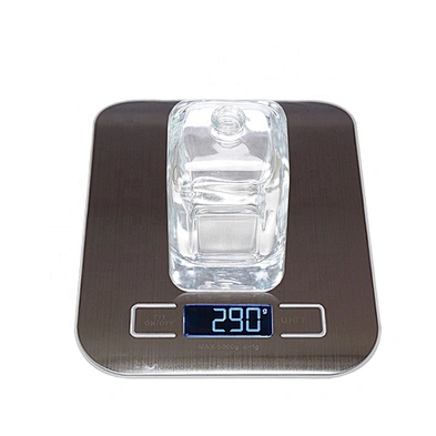 Luxury 100ml clear square shape glass perfume bottle with gold aluminum sprayer