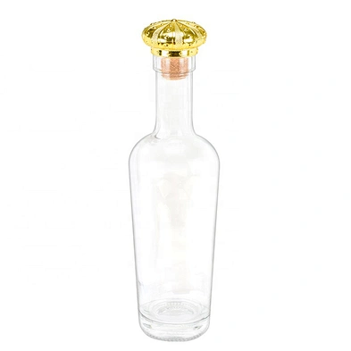 Empty round 500ml wine bottle clear vodka glass bottle manufacturers with cork