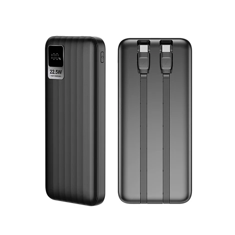 10000mAh Build-in Cable PD22.5W Portable Power Bank With LCD Display