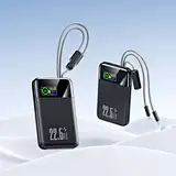 10000mAh PD22.5W TFT Display Built-in Dual Charging Cables Power Bank WT-471YB