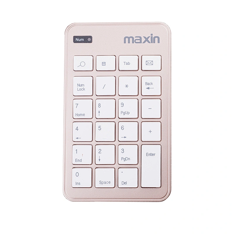 Classic wireless solid slim and pocket numeric keypad with 23 keys chocolate keycaps keyboard for accountant