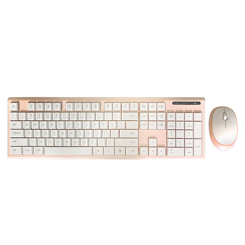 Slim shape design 2.4Ghz wireless office keyboard and mouse combo chocolate structure keycaps