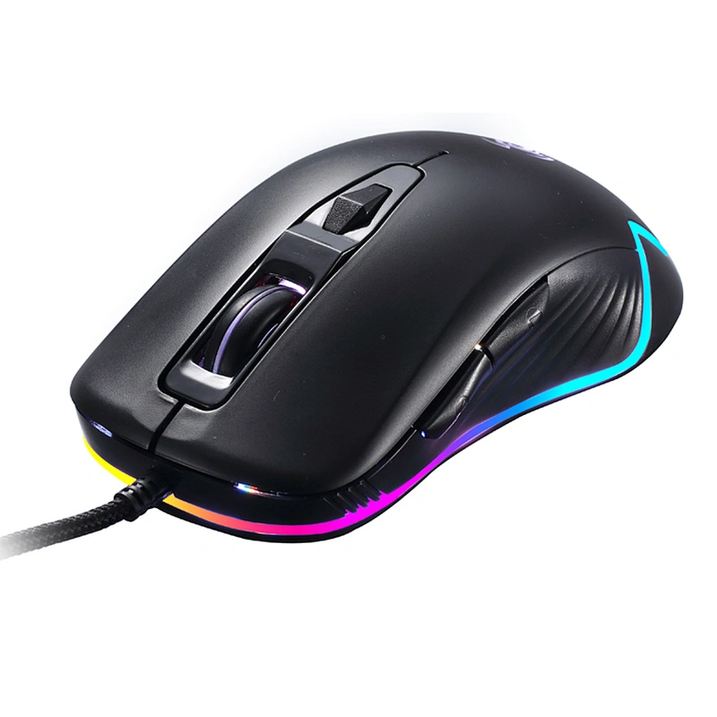 Ergonomic Wired Gaming Mouse, 6 Programmable Buttons , 5 Levels Adjustable DPI up to 8000, Wired Computer Gaming Mice with 7 RGB