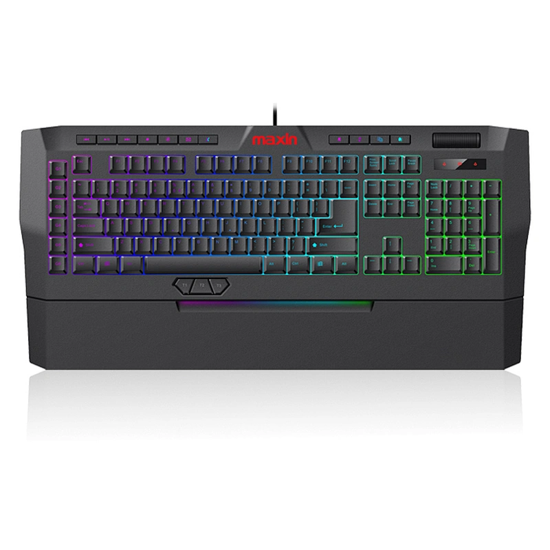 Maxin high end new tooling  k669 RGB membrane gaming keyboard with macro function and supoort software