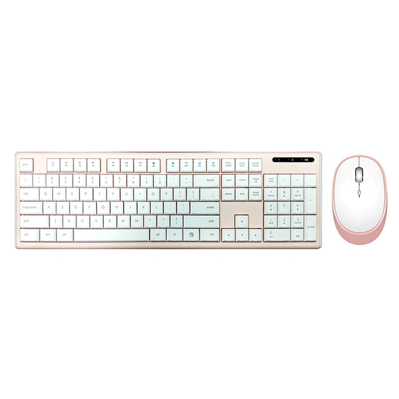 Slim shape design 2.4Ghz wireless office keyboard and mouse combo chocolate structure keycaps