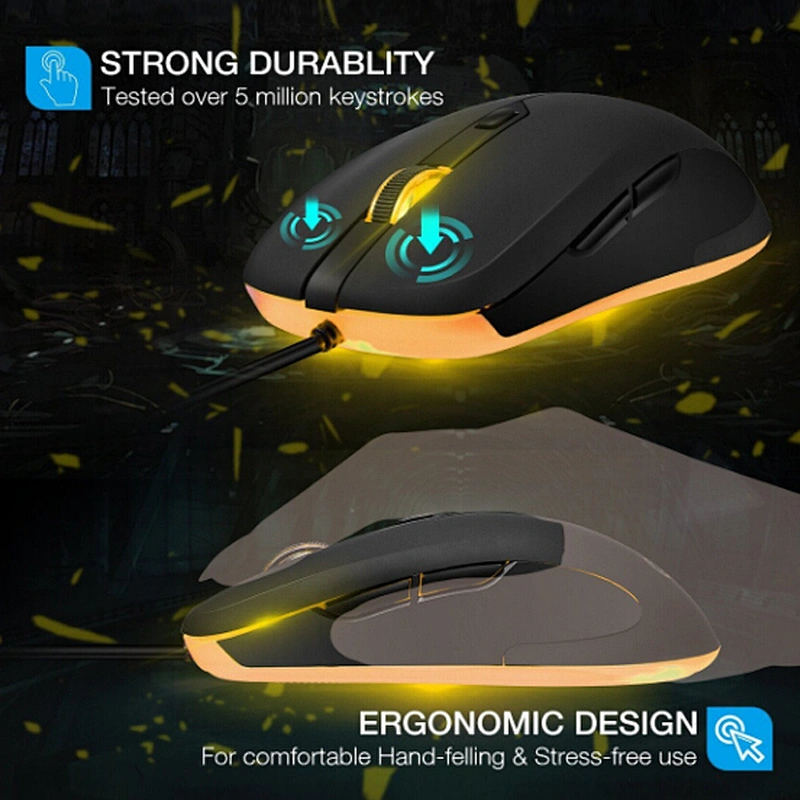 2021 The Most Popular Wired Ergonomic RGB USB Optical Programmable Gaming Computer Mouse