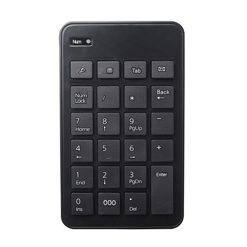 Classic wireless solid slim and pocket numeric keypad with 23 keys chocolate keycaps keyboard for accountant