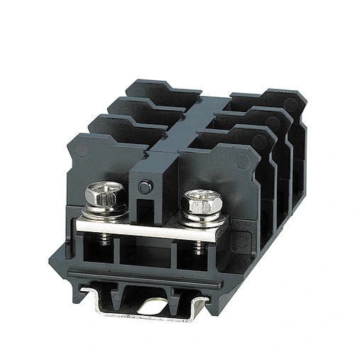SN-75W Universal Din Rail Screw Terminal Block For Insulated Ferrules Ring End Cord Teminal AWG 16-4 Black Fuji Type