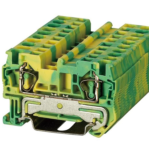 ST3-4JD Earthed Spring Terminal Block brass spring wire connector Screwless Terminal Block