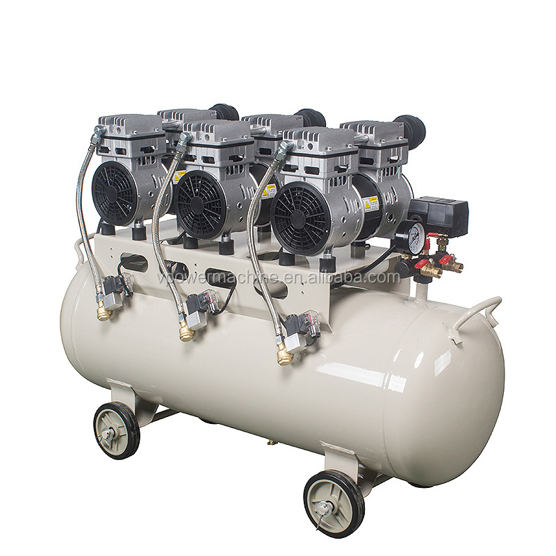 Portable Mute Oil - free 1.8KW 80 Liter Piston Air Compressor