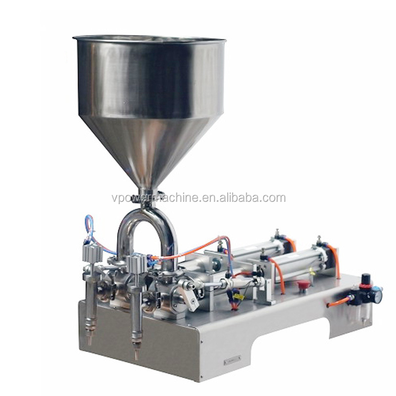 G2WG 5-5000 ml Semi-Automatic Double Head Paste and Liquid Filling Piston Machine for Ointment Cream,Shampoo,Soap Liquid,Honey