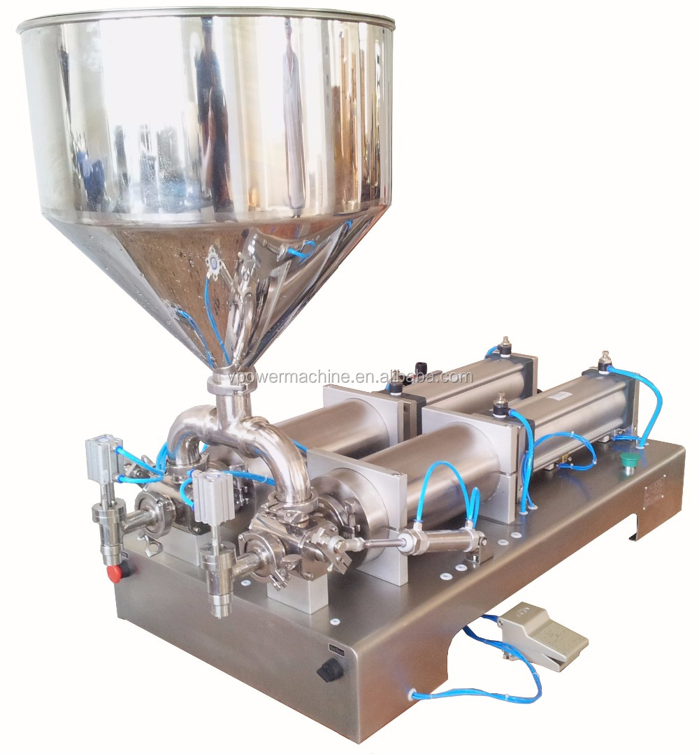 G2WG 5-5000 ml Semi-Automatic Double Head Paste and Liquid Filling Piston Machine for Ointment Cream,Shampoo,Soap Liquid,Honey