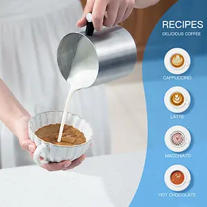 JIMHOMINI Detachable Electric Stainless Steel Jug Milk Frother and Milk Steamer  for any       kind of coffee like Latte,Cappuccino,milk warmer, Automatic foammaker and Heater with Hot Cold Functionality 120V/60Hz