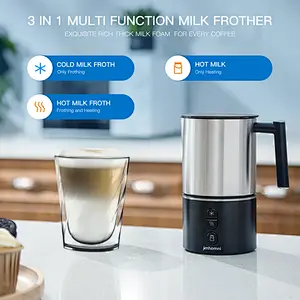 JIMHOMINI Detachable Electric Stainless Steel Jug Milk Frother and Milk Steamer  for any       kind of coffee like Latte,Cappuccino,milk warmer, Automatic foammaker and Heater with Hot Cold Functionality 120V/60Hz