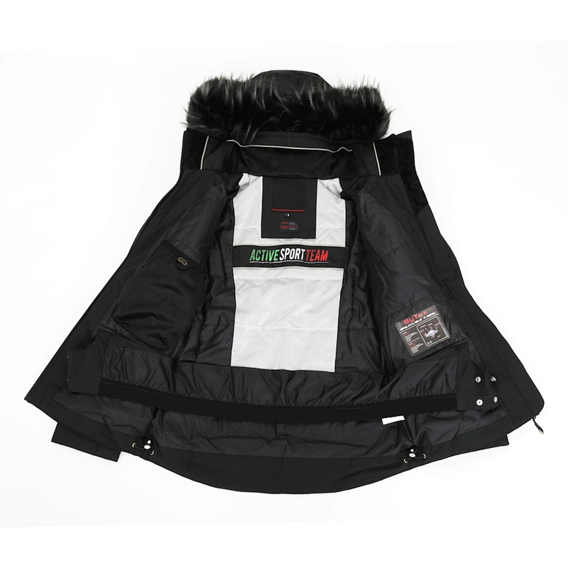 Sportswear Manufacturers In China Ski Jacket PFC Free Recycled Fabric Winter Snow Black Fashion Waterproof Ski Jacket