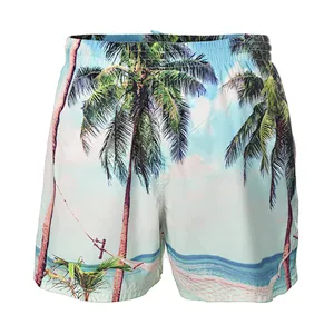 Custom Wholesale Cheap Hawaiian Beach Shorts Swimming Pants Men With Logo